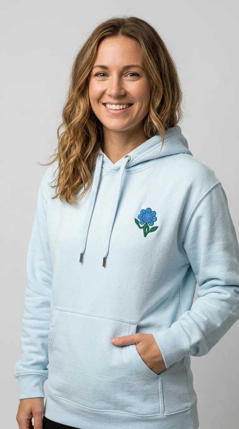 Hoodie Être fleur bleue - Femme